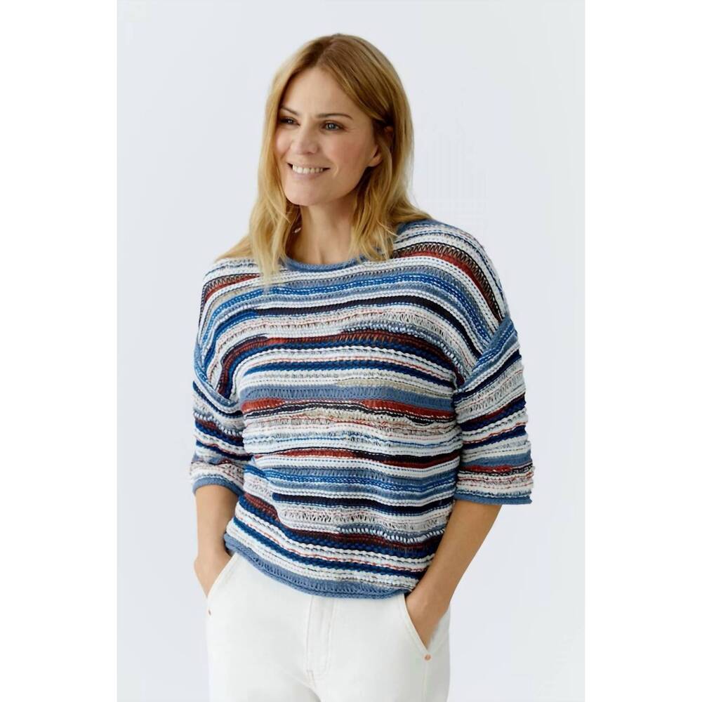 NEW OUI yarn mix stripes pullover